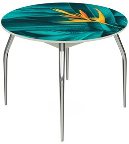 Кухонный стол раскладной Ривьера - Круг, ноги метал. крашеные №24, ФП (Эко №4) в Кунгуре