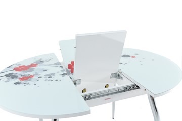 Кухонный раздвижной стол Ривьера - Круг, ноги метал. крашеные №24, ФП (Фрукты №28) в Перми - предосмотр 3