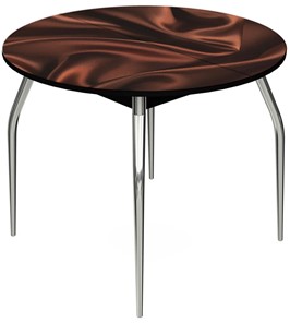Кухонный стол раздвижной Ривьера - Круг, ноги метал. крашеные №24, ФП (Кофе №21) в Перми