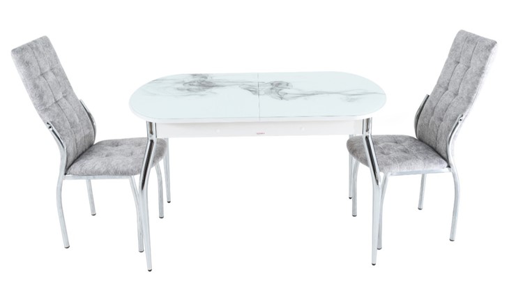 Обеденный раздвижной стол Ривьера исп.1 ноги метал. крашеные №24 Фотопечать (Цветы №45) в Перми - изображение 12