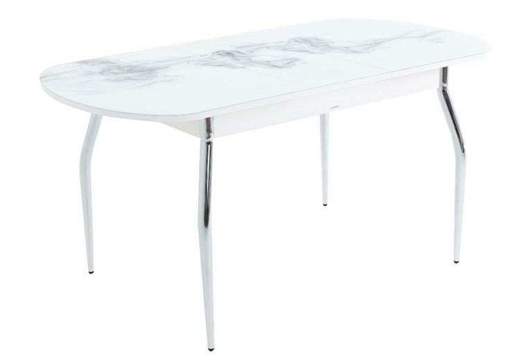 Обеденный раздвижной стол Ривьера исп.1 ноги метал. крашеные №24 Фотопечать (Цветы №45) в Перми - изображение 5