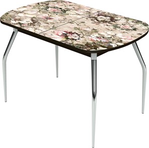 Овальный обеденный стол Ривьера исп.1 ноги метал. крашеные №24 Фотопечать (Текстура №30) в Перми