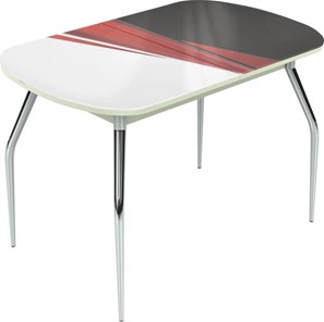 Кухонный раздвижной стол Ривьера исп.1 ноги метал. крашеные №24 Фотопечать (Текстура №46) в Перми