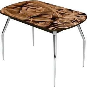 Овальный кухонный стол Ривьера исп.2 ноги метал. крашеные №24 Фотопечать (Дерево №4) в Перми