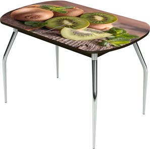 Овальный стол на кухню Ривьера исп.2 ноги метал. крашеные №24 Фотопечать (Фрукты №3) в Перми