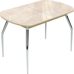 Обеденный раздвижной стол Ривьера исп.2 ноги метал. крашеные №24 Фотопечать (Мрамор №6) в Перми