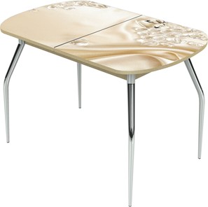 Кухонный стол раскладной Ривьера исп.2 ноги метал. крашеные №24 Фотопечать (Текстура №41) в Перми