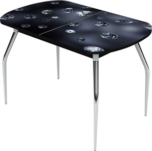 Кухонный овальный стол Ривьера исп.2 ноги метал. крашеные №24 Фотопечать (Текстура №9) в Перми