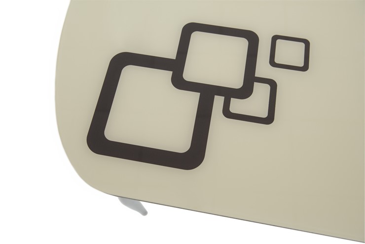 Кухонный стол раскладной Ривьера мини дерево №1, Рисунок квадро (стекло белое/черный/белый) в Перми - изображение 6