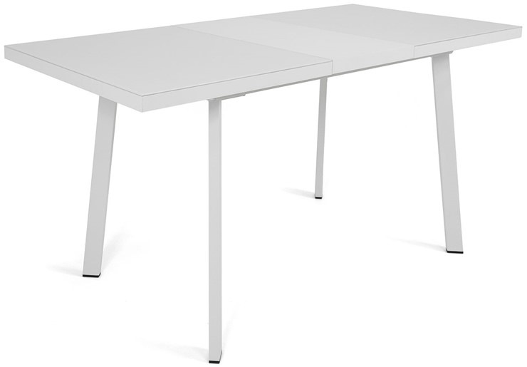 Кухонный стол раздвижной Сальвадор-1G (ноги белые, стекло cristal/белый цемент) в Перми - изображение 3