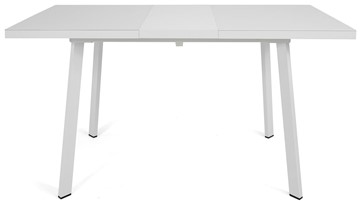 Кухонный стол раздвижной Сальвадор-1G (ноги белые, стекло cristal/белый цемент) в Перми - предосмотр 5