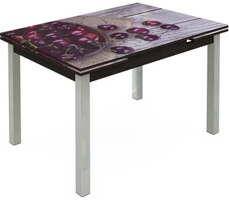 Обеденный раздвижной стол Шанхай исп. 2, ноги метал. крашеные №21 Фотопечать (Фрукты №29) в Перми