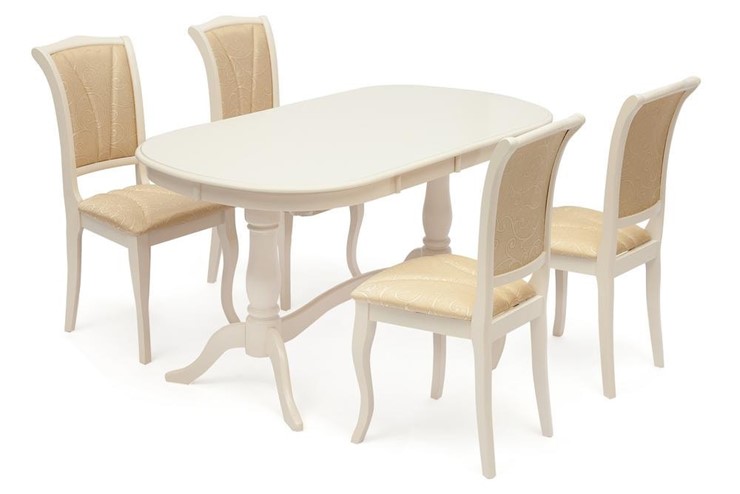 Стол раздвижной Siena ( SA-T6EX2L ) 150+35+35х80х75, ivory white (слоновая кость 2-5) арт.12490 в Соликамске - изображение 6