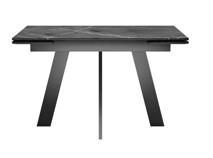 Раздвижной стол SKM 120, керамика черный мрамор/подстолье черное/ножки черные в Чайковском - изображение 2