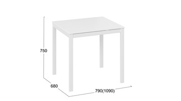 Стол раздвижной Слайд тип 1 (Белый матовый, Белый) в Перми - предосмотр 4