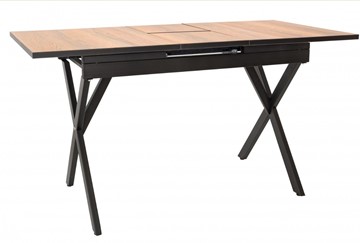 Кухонный стол раздвижной Стайл № 11 (1100/1500*700 мм.) столешница Оптивайт , фотопечать, форма Флан, с механизмом бабочка в Перми