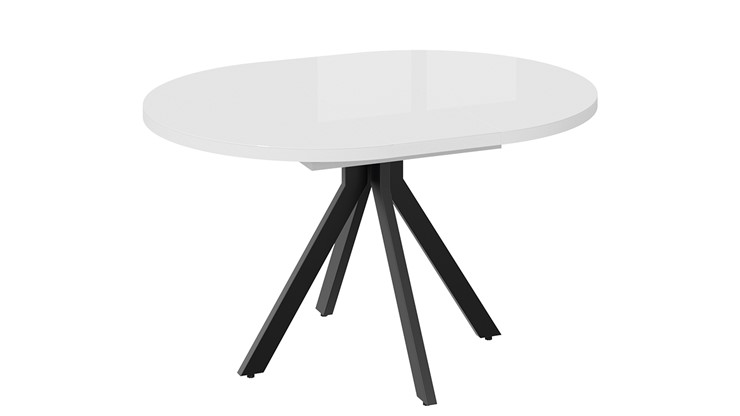 Кухонный раскладной стол Стокгольм Тип 1 (Черный муар/Стекло глянцевое белое) в Перми - изображение 7