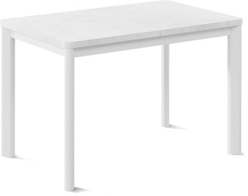 Кухонный стол раскладной Кубика Токио-1L (ноги металлические белые, белый цемент) в Перми