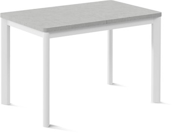 Обеденный раздвижной стол Токио-1L (ноги металлические белые, светлый цемент) в Соликамске