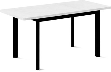 Обеденный раздвижной стол Токио-1L (ноги металлические черные, белый цемент) в Перми - предосмотр 1