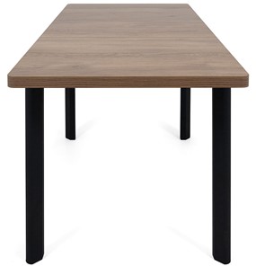 Кухонный стол раздвижной Токио-2L (ноги металлические черные, дуб табако) в Чайковском - предосмотр 5