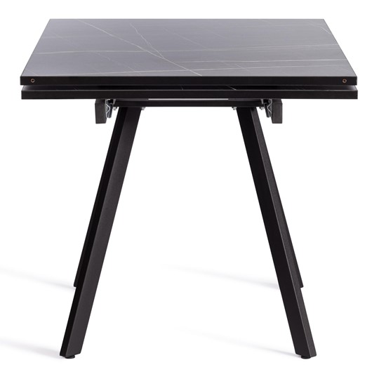 Кухонный раскладной стол VIGO ЛДСП/HPL/металл,120x80x30х30х75 см, Мрамор чёрный/чёрный арт.19730 в Березниках - изображение 1
