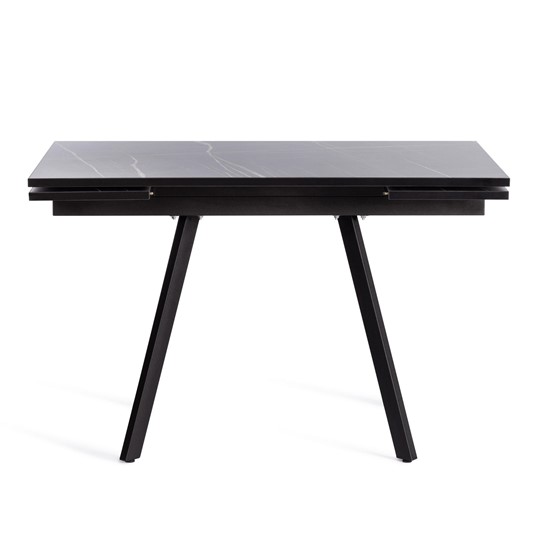 Кухонный раскладной стол VIGO ЛДСП/HPL/металл,120x80x30х30х75 см, Мрамор чёрный/чёрный арт.19730 в Перми - изображение 2