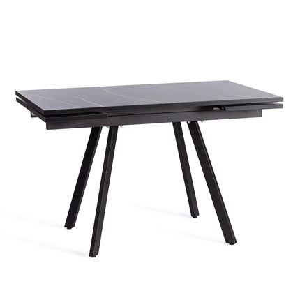 Кухонный раскладной стол VIGO ЛДСП/HPL/металл,120x80x30х30х75 см, Мрамор чёрный/чёрный арт.19730 в Перми - изображение