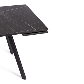Кухонный раскладной стол VIGO ЛДСП/HPL/металл,120x80x30х30х75 см, Мрамор чёрный/чёрный арт.19730 в Перми - предосмотр 6