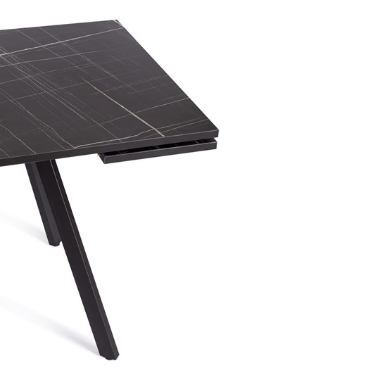 Кухонный раскладной стол VIGO ЛДСП/HPL/металл,120x80x30х30х75 см, Мрамор чёрный/чёрный арт.19730 в Березниках - изображение 6