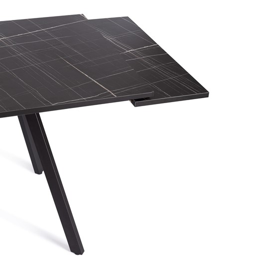 Кухонный раскладной стол VIGO ЛДСП/HPL/металл,120x80x30х30х75 см, Мрамор чёрный/чёрный арт.19730 в Березниках - изображение 7