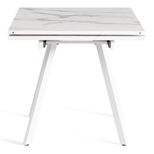 Раздвижной стол VIGO ЛДСП/HPL/металл,120x80x30х30х75 см, Мрамор светлый/белый арт.20623 в Перми - изображение 1