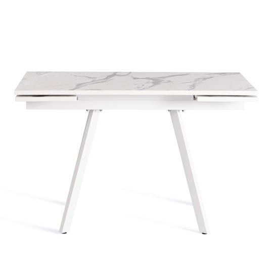 Раздвижной стол VIGO ЛДСП/HPL/металл,120x80x30х30х75 см, Мрамор светлый/белый арт.20623 в Перми - изображение 2
