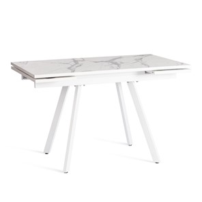 Раздвижной стол VIGO ЛДСП/HPL/металл,120x80x30х30х75 см, Мрамор светлый/белый арт.20623 в Березниках