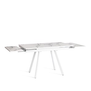 Раздвижной стол VIGO ЛДСП/HPL/металл,120x80x30х30х75 см, Мрамор светлый/белый арт.20623 в Перми - предосмотр 4