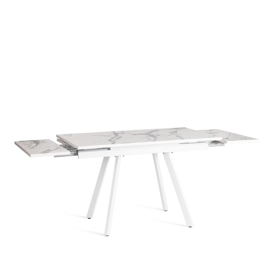 Раздвижной стол VIGO ЛДСП/HPL/металл,120x80x30х30х75 см, Мрамор светлый/белый арт.20623 в Перми - изображение 4