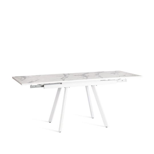 Раздвижной стол VIGO ЛДСП/HPL/металл,120x80x30х30х75 см, Мрамор светлый/белый арт.20623 в Перми - изображение 5