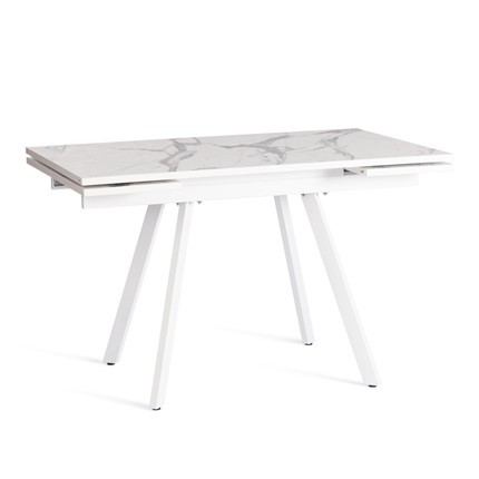 Раздвижной стол VIGO ЛДСП/HPL/металл,120x80x30х30х75 см, Мрамор светлый/белый арт.20623 в Перми - изображение