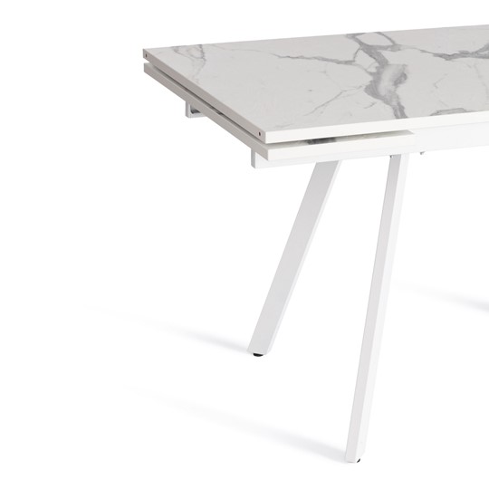 Раздвижной стол VIGO ЛДСП/HPL/металл,120x80x30х30х75 см, Мрамор светлый/белый арт.20623 в Перми - изображение 6