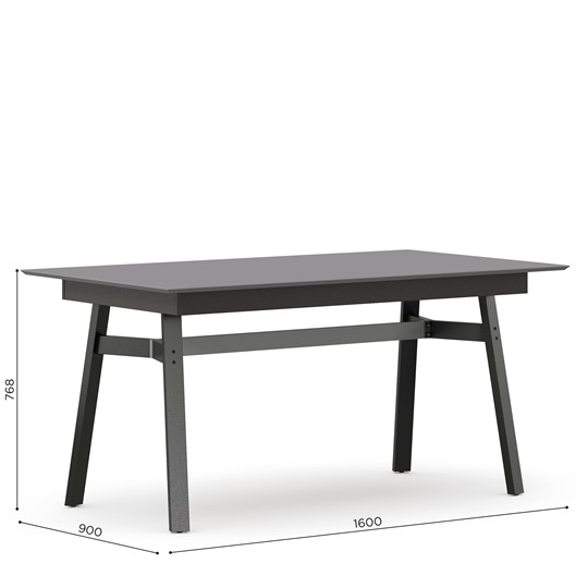 Кухонный стол 1600 Элиот ЛД 414.100.000, Оникс Серый/Чёрный в Соликамске - изображение 3