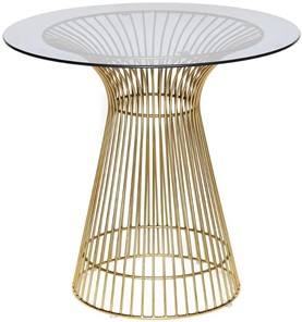 Стол со стеклянной столешницей ARGO (mod. DT1471) металл/стекло, D80x74.5 черный/золотой в Соликамске