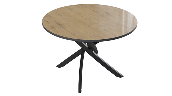 Кухонный обеденный стол Diamond тип 2 (Черный муар/Бунратти глянец) в Перми - изображение