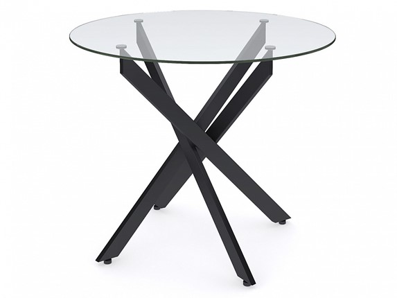 Стол на кухню Dikline R900 стекло/ножки черный металл в Перми - изображение