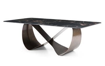 Керамический обеденный стол DT9305FCI (240) черный керамика/бронзовый в Перми
