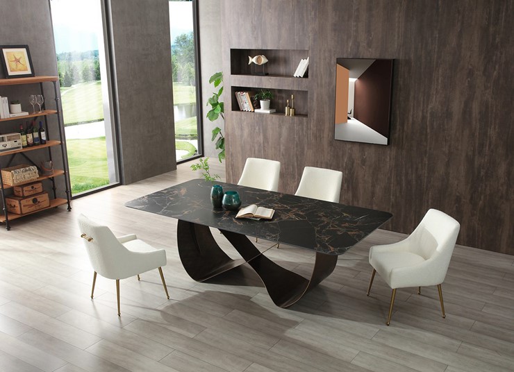 Кухонный стол DT9305FCI (240) черный керамика/бронзовый в Кунгуре - изображение 6
