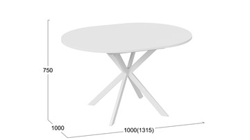 Кухонный обеденный стол Мэдисон Тип 1 (Белый муар, Белый) в Перми - предосмотр 4
