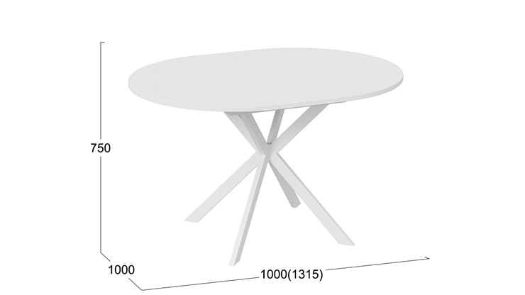 Кухонный обеденный стол Мэдисон Тип 1 (Белый муар, Белый) в Перми - изображение 4