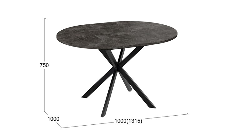 Обеденный раздвижной стол Мэдисон Тип 1 (Черный муар, Ателье темный) в Перми - изображение 4