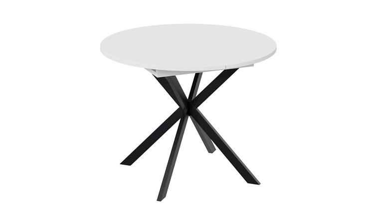 Стол обеденный раздвижной Мэдисон Тип 1 (Черный муар, Белый) в Перми - изображение 2