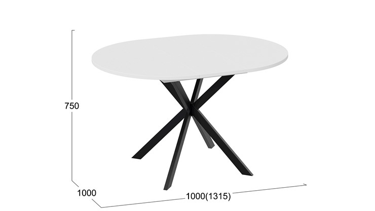 Стол обеденный раздвижной Мэдисон Тип 1 (Черный муар, Белый) в Перми - изображение 4